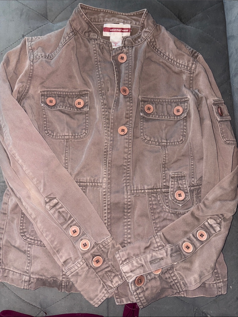Weatherproof Brown Utility Jacket with Button Details